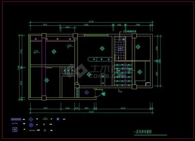 【室内装修设计】某生活区复式楼室内装修设计cad施工图_土木在线