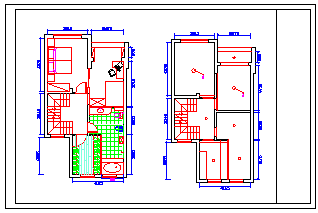小二层别墅室内装修cad设计施工图纸
