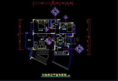 某奥林匹克花园洋房室内装修cad平面施工图纸